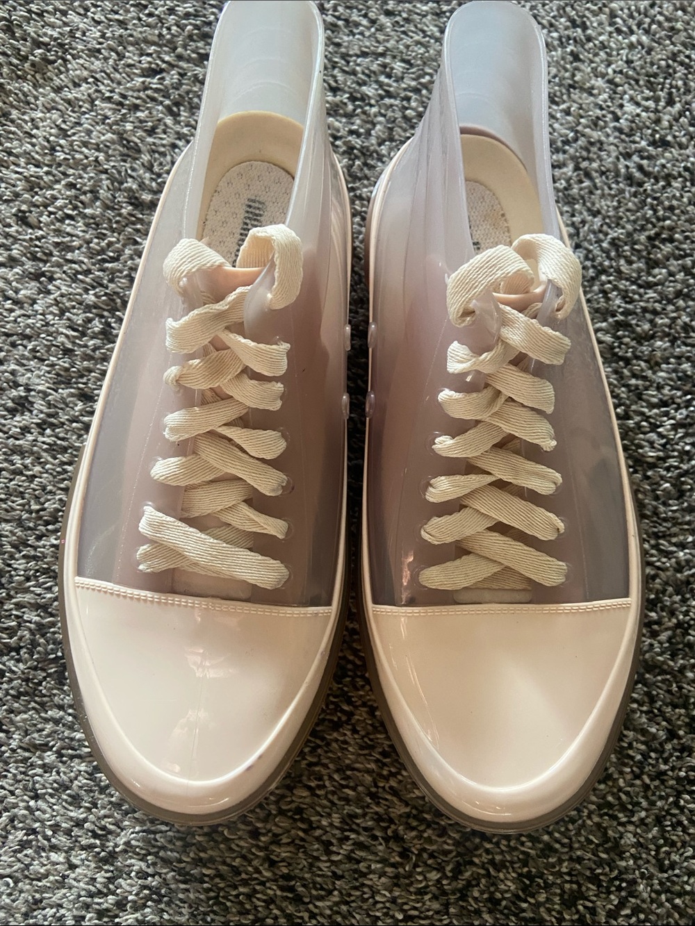 Melissa Women's Blush Pink Clear Lace-Up Sneakers